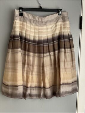 Theory Pleated Ombre Skirt in Beige and Brown